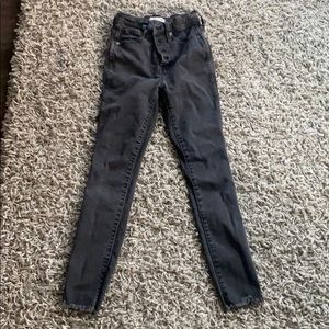 10” high rise skinny grey/black madewell jeans!